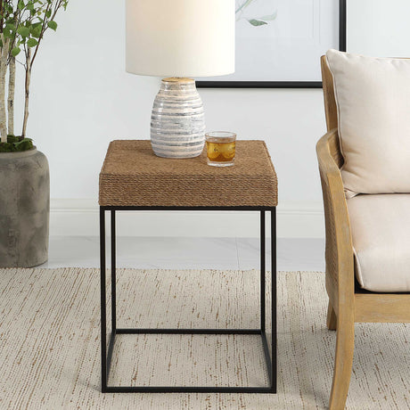 Modern European furniture - Braided Rope Square Accent Table - www.oroa.com