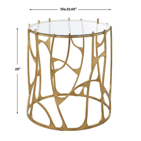 Modern European furniture - Gold Sculptural Side Table - www.oroa.com