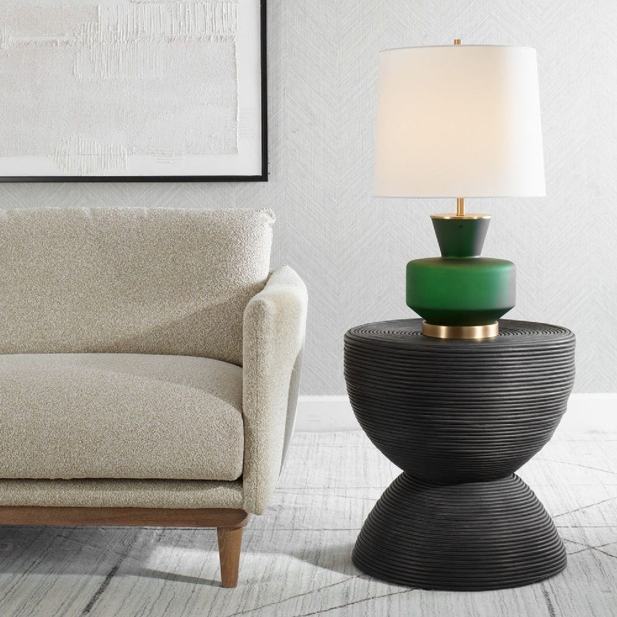 Modern European furniture - Rattan Hourglass Side Table - www.oroa.com