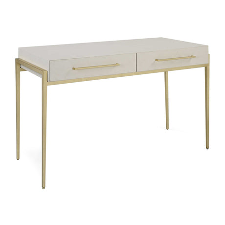 White Shagreen 2-Drawer Desk by Uttermost Jewel, alternate view 3
