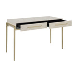 White Shagreen 2-Drawer Desk by Uttermost Jewel, alternate view 4
