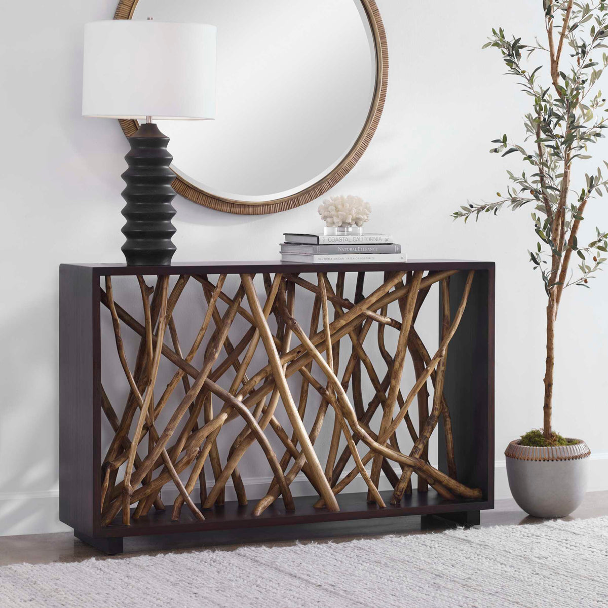 Teak Branches Console Table by Uttermost Maze, alternate view 6