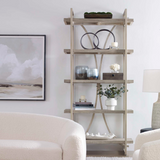 Modern European furniture - Silver Framed Wooden Bookshelf - www.oroa.com