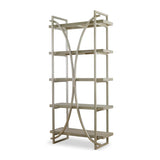 Modern European furniture - Silver Framed Wooden Bookshelf - www.oroa.com