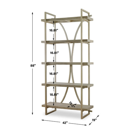 Modern European furniture - Silver Framed Wooden Bookshelf - www.oroa.com