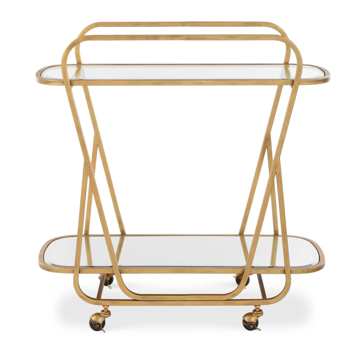 Modern European furniture - Antique Brass Serving Cart - www.oroa.com