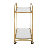 Modern European furniture - Antique Brass Serving Cart - www.oroa.com