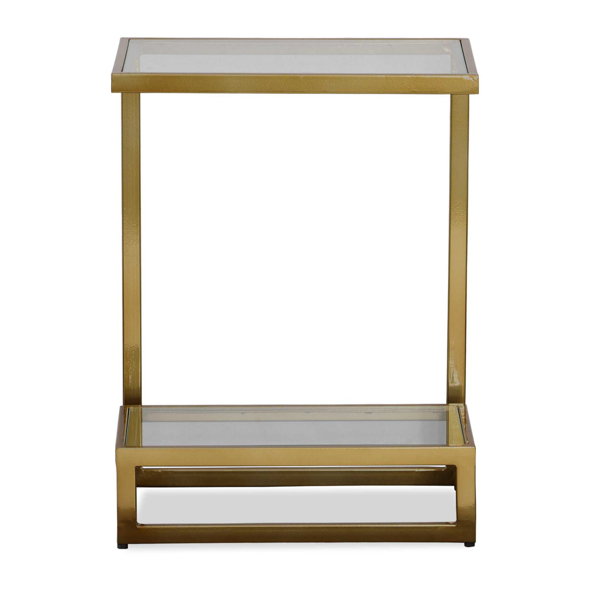Modern European furniture - Brass Framed Glass Accent Table - www.oroa.com