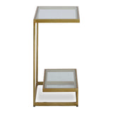 Modern European furniture - Brass Framed Glass Accent Table - www.oroa.com