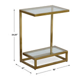 Modern European furniture - Brass Framed Glass Accent Table - www.oroa.com