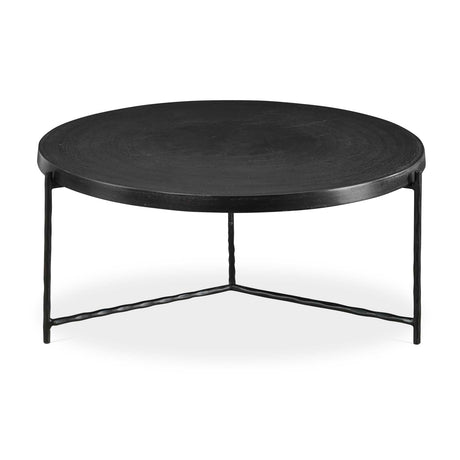 Black Aluminum Round Coffee Table by Uttermost Trellick, alternate view 4