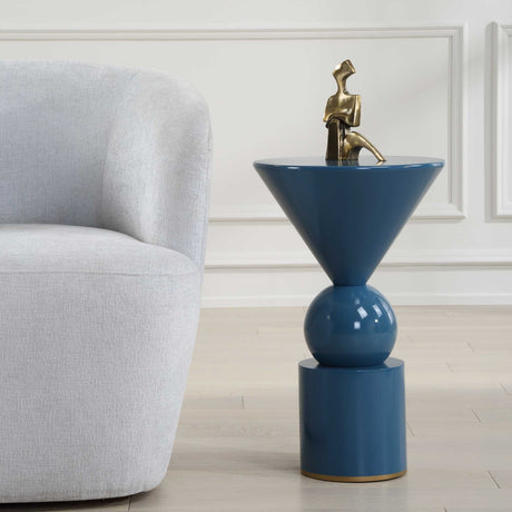 Modern European furniture - Blue Geometrical Accent Table - www.oroa.com