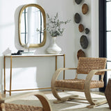 Modern European furniture - Gold Framed Marble Console Table - www.oroa.com