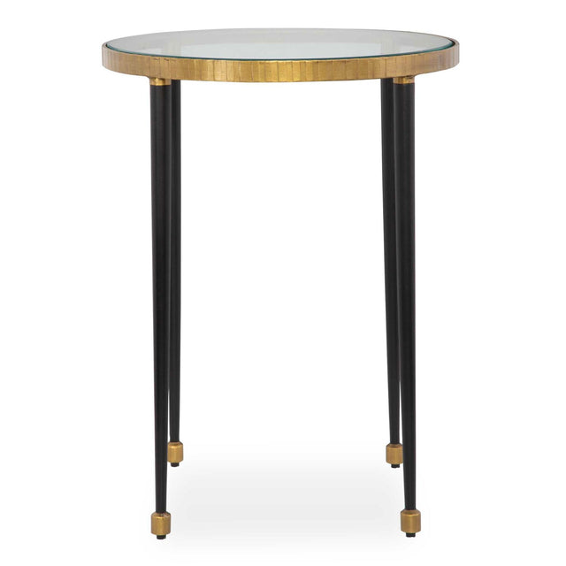 Gold Rimmed Glass Side Table by Uttermost Stiletto