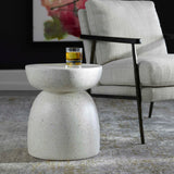 Modern European furniture - White Speckled Accent Table - www.oroa.com