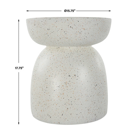Modern European furniture - White Speckled Accent Table - www.oroa.com