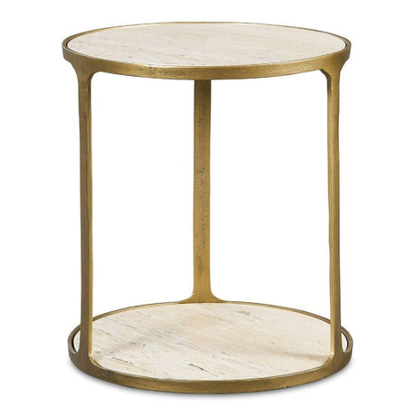 Beige Travertine Side Table by Uttermost Clench, alternate view 3