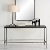 Modern European furniture - Black Concrete Console Table - www.oroa.com