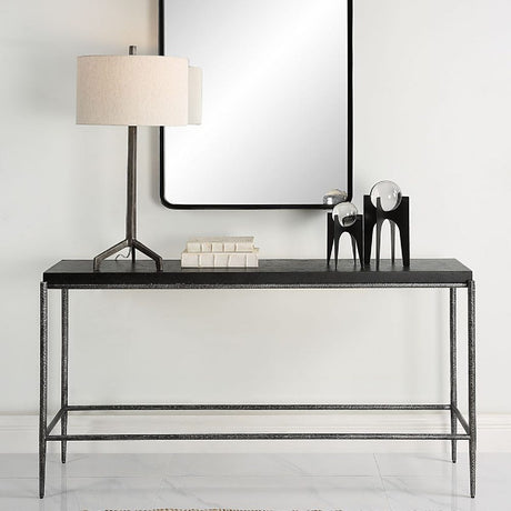 Modern European furniture - Black Concrete Console Table - www.oroa.com