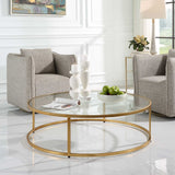 Gold Framed Glass Coffee Table by Uttermost Radius, alternate view 6