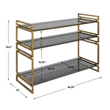 Modern European furniture - Gray Glass 3-Tier Console Table - www.oroa.com