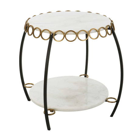 Modern European furniture - Gold Ringlets Marble Side Table - www.oroa.com