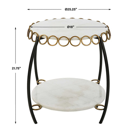 Modern European furniture - Gold Ringlets Marble Side Table - www.oroa.com
