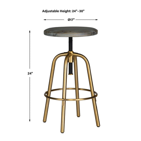 Acacia Top Adjustable Counter Stool by Uttermost Revolve, alternate view 9