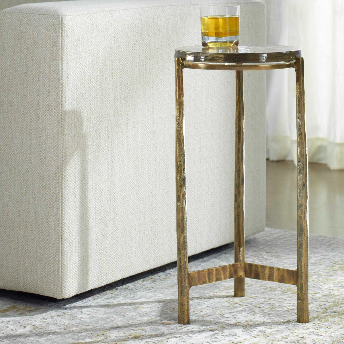 Modern European furniture - Round Glass Indoor/Outdoor Accent Table - www.oroa.com