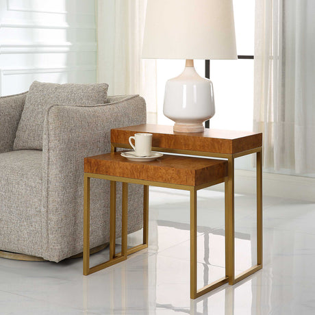 Modern European furniture - Mappa Burl Nesting Tables (2) - www.oroa.com