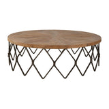 Modern European furniture - Wooden Parquet Round Coffee Table - www.oroa.com