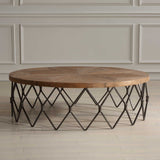 Modern European furniture - Wooden Parquet Round Coffee Table - www.oroa.com