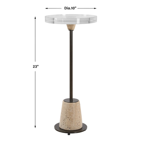 Crystal Round Drink Table by Uttermost Arthur, alternate view 6