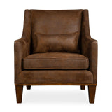 Brown Leather Armchair by Uttermost Clay