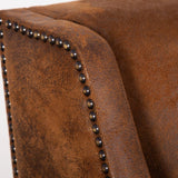 Brown Leather Armchair by Uttermost Clay, alternate view 7