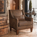 Brown Leather Armchair by Uttermost Clay, alternate view 9