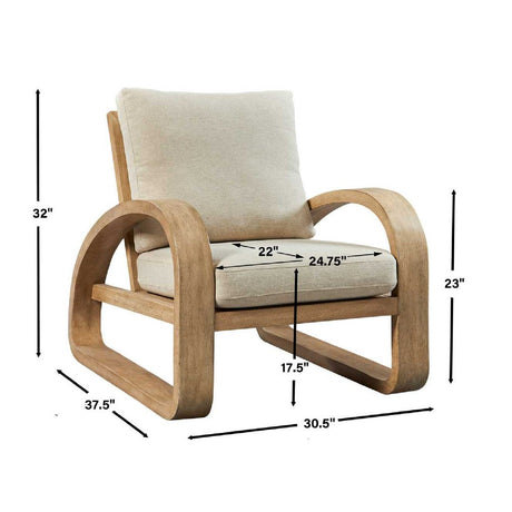 Mango Wood Framed Accent Chair by Uttermost Babora, alternate view 6