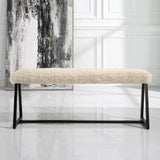 Beige Long-Haired Sheepskin Bench by Uttermost Taupo, alternate view 7