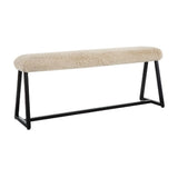 Beige Long-Haired Sheepskin Bench by Uttermost Taupo, alternate view 3