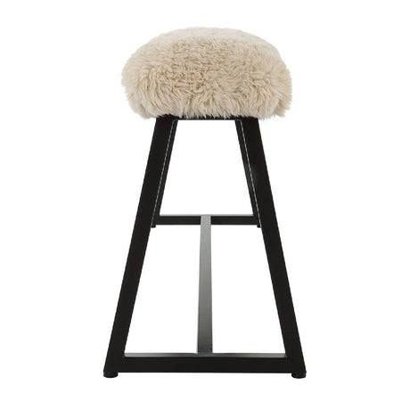 Beige Long-Haired Sheepskin Bench by Uttermost Taupo, alternate view 4