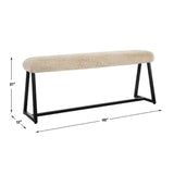 Beige Long-Haired Sheepskin Bench by Uttermost Taupo, alternate view 6
