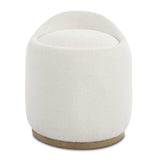Modern European furniture - White Sheepskin Swivel Ottoman - www.oroa.com