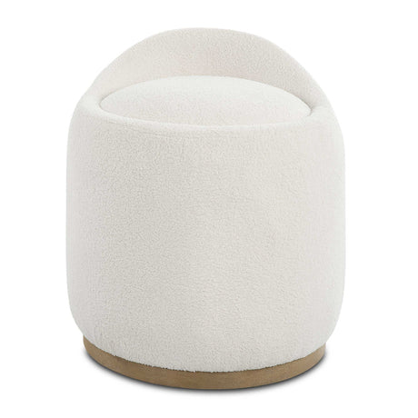 Modern European furniture - White Sheepskin Swivel Ottoman - www.oroa.com