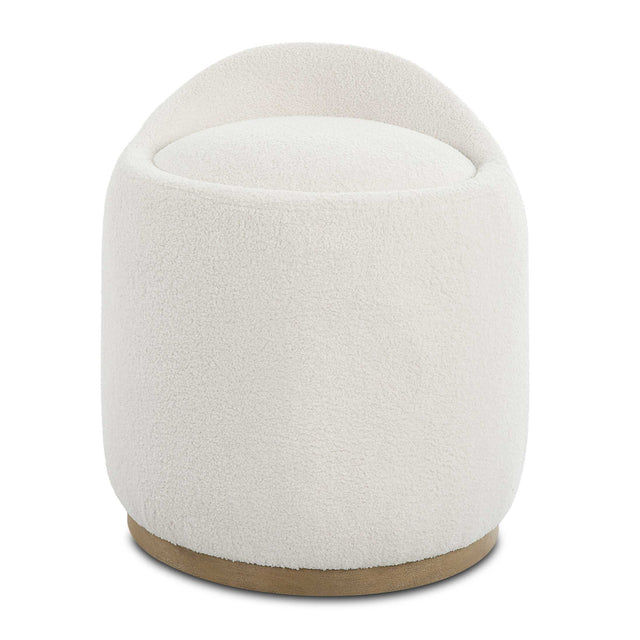 Modern European furniture - White Sheepskin Swivel Ottoman - www.oroa.com