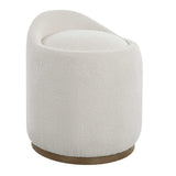 Modern European furniture - White Sheepskin Swivel Ottoman - www.oroa.com