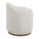 Modern European furniture - White Sheepskin Swivel Ottoman - www.oroa.com
