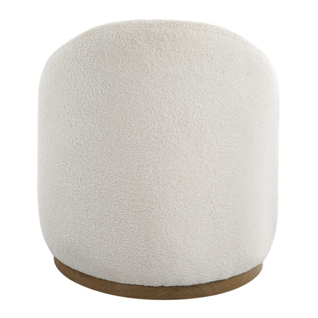 Modern European furniture - White Sheepskin Swivel Ottoman - www.oroa.com