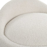 Modern European furniture - White Sheepskin Swivel Ottoman - www.oroa.com