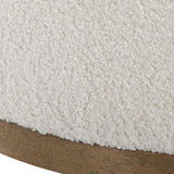 Modern European furniture - White Sheepskin Swivel Ottoman - www.oroa.com