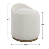 Modern European furniture - White Sheepskin Swivel Ottoman - www.oroa.com